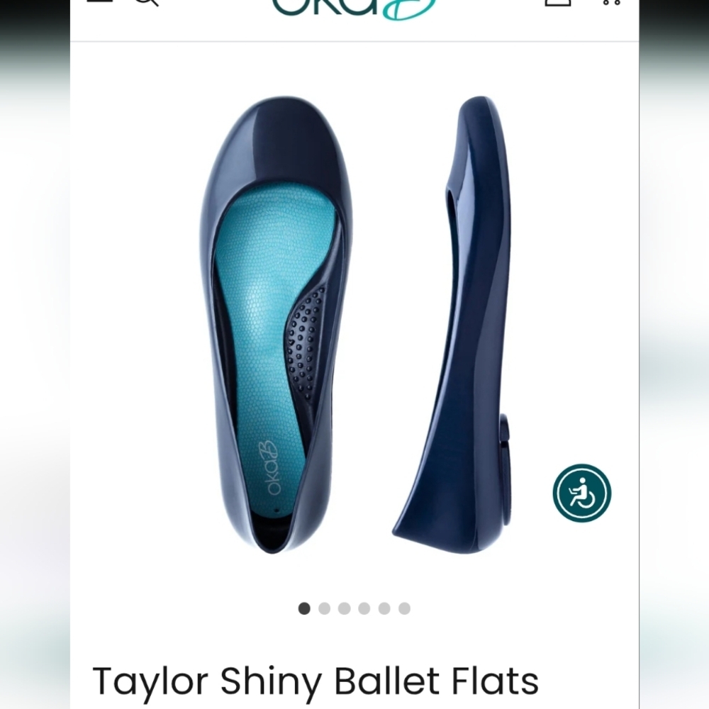 Oka b. Taylor Shiny Ballet Flats in Navy Blue 💙, size 7